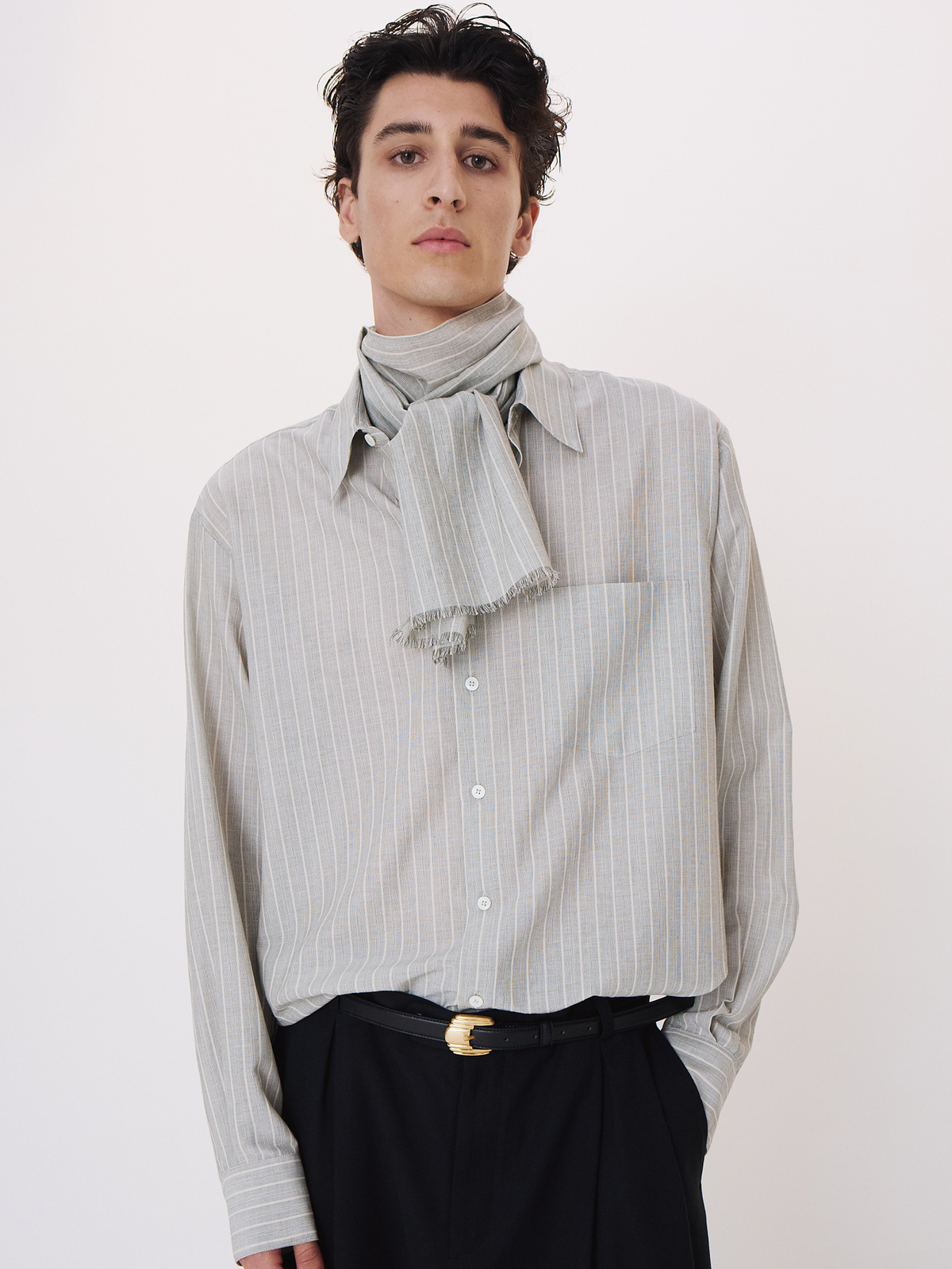 Cassel Stripe Shirt (Stone Grey)