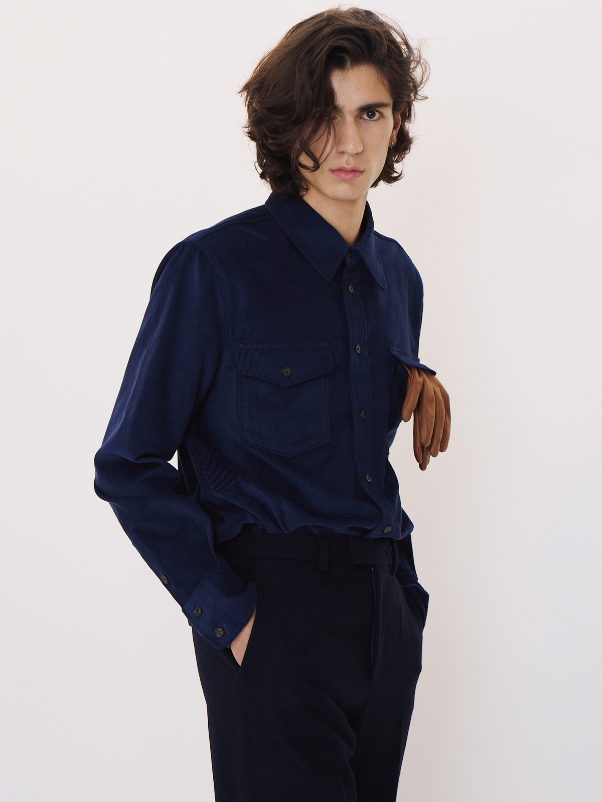 Corduroy Pocket Shirt (Indigo Navy)