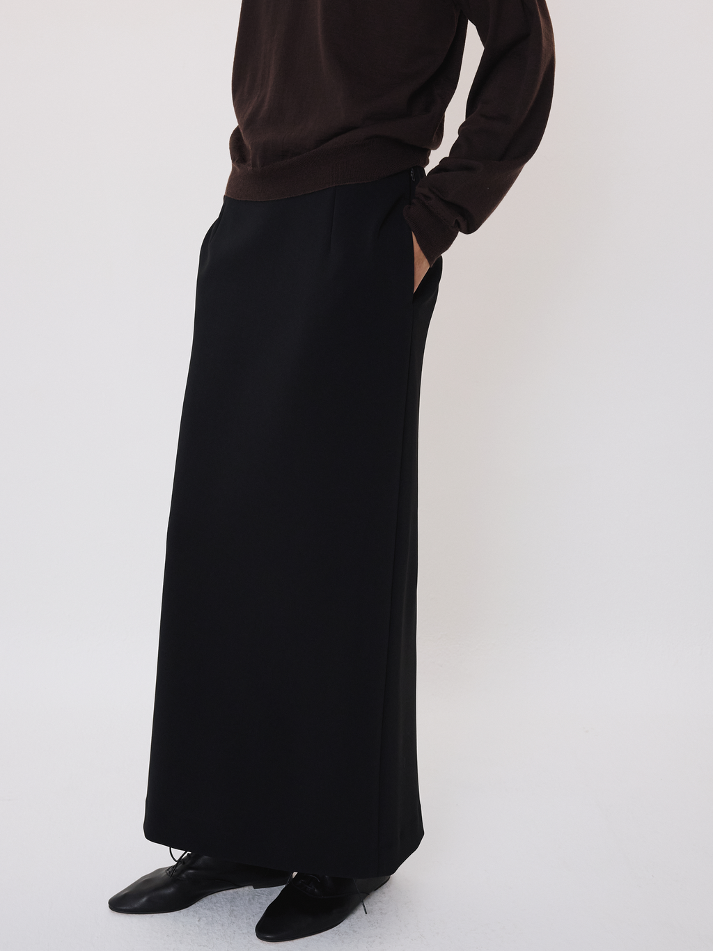 Long Jersey Skirt (Black)