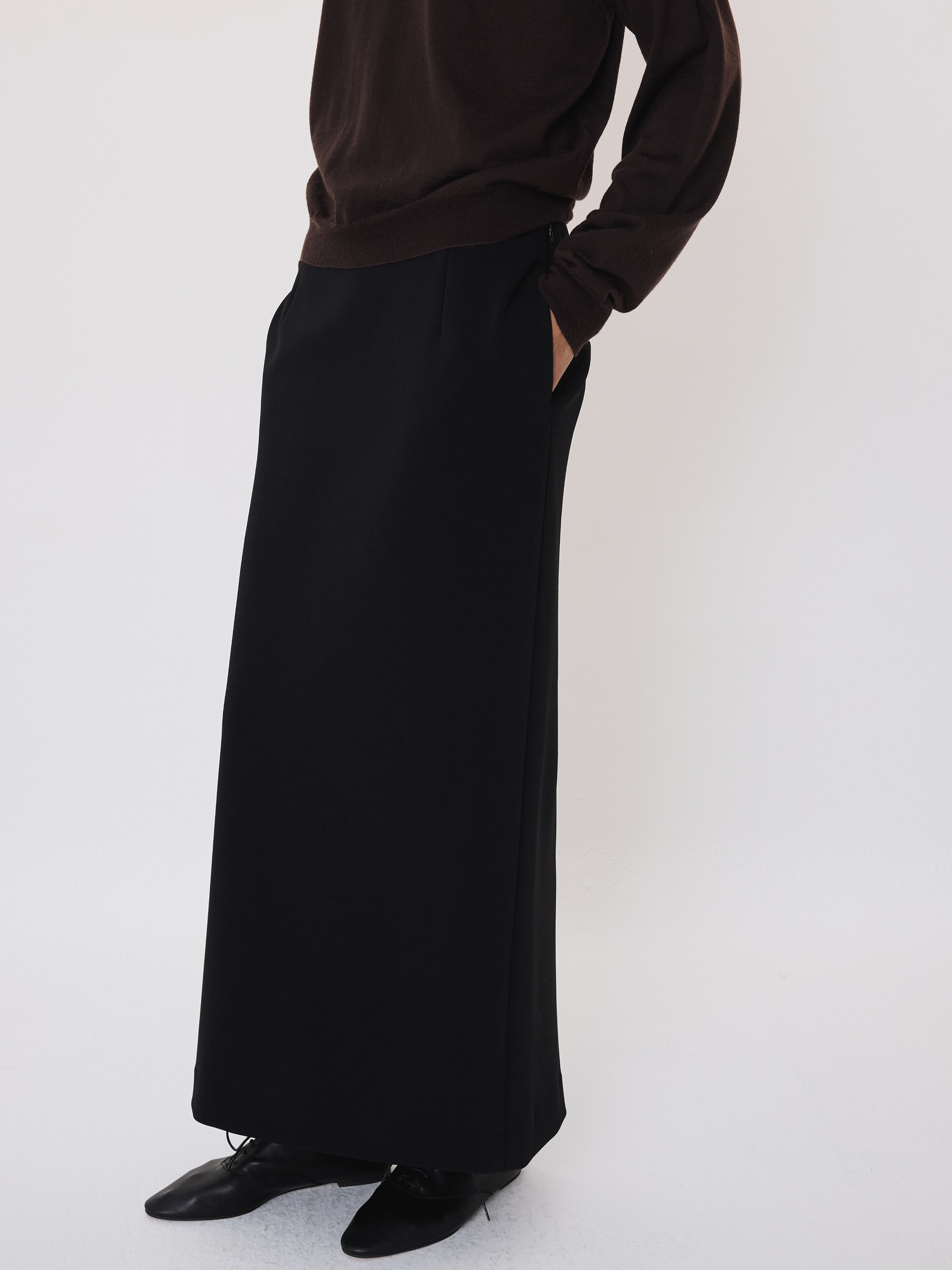 Long Jersey Skirt (Black)