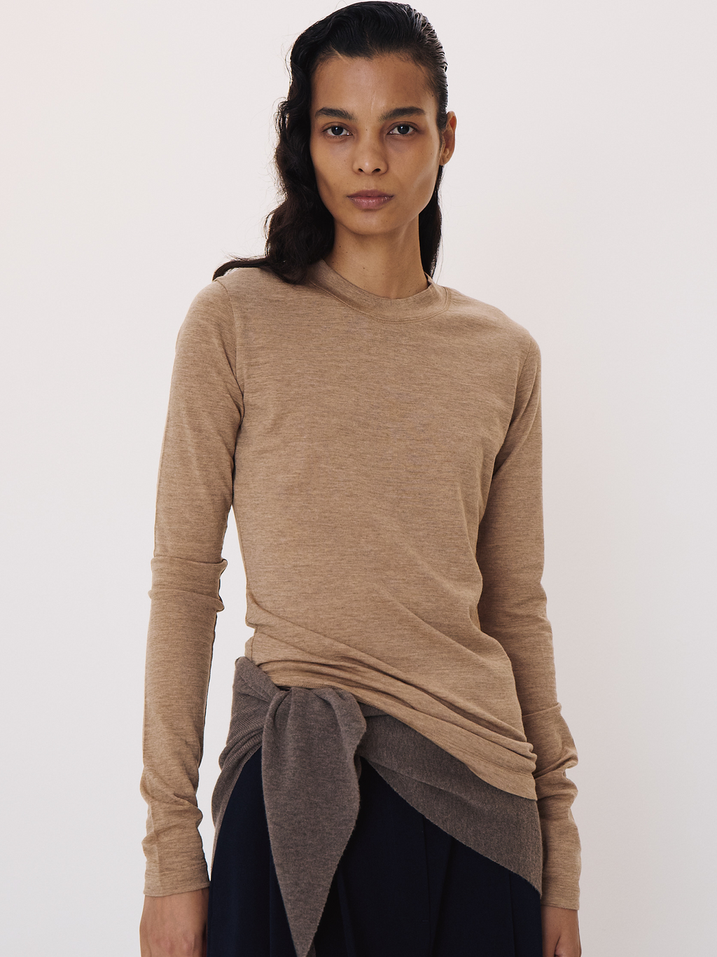 Slim Fit Jersey Top (Sepia Beige)