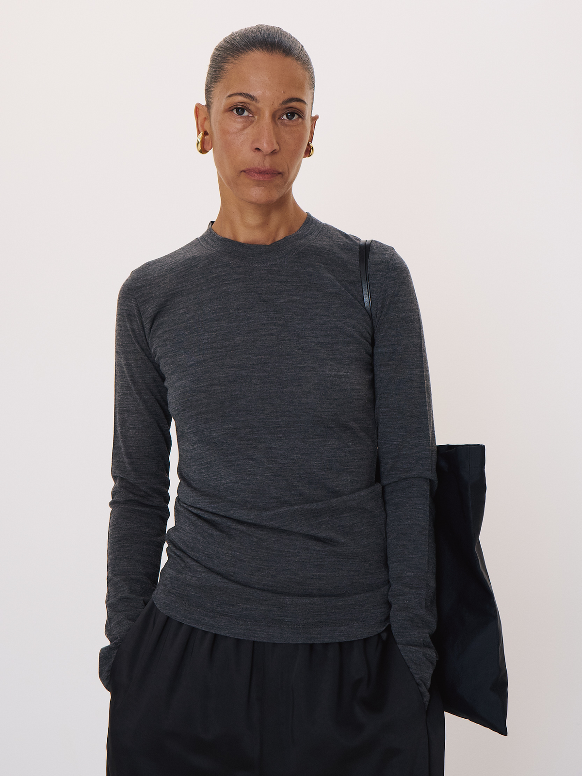 Slim Fit Jersey Top (Charcoal Grey)
