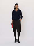Detachable Collar Knit Top (Ink Navy)