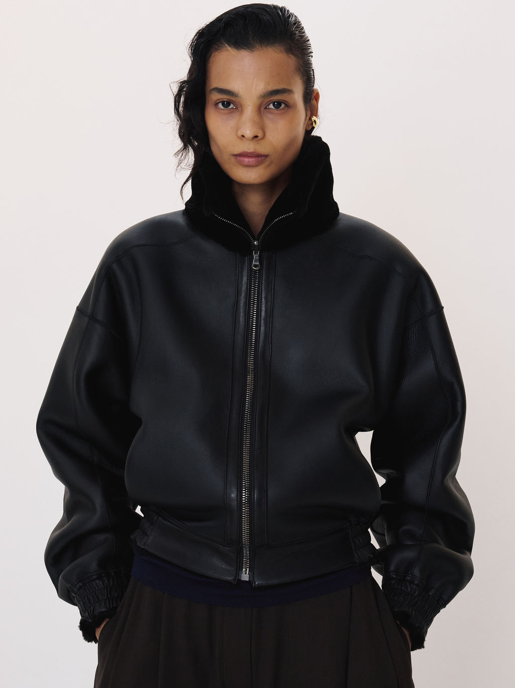 Reversible Fur Jumper (Black)