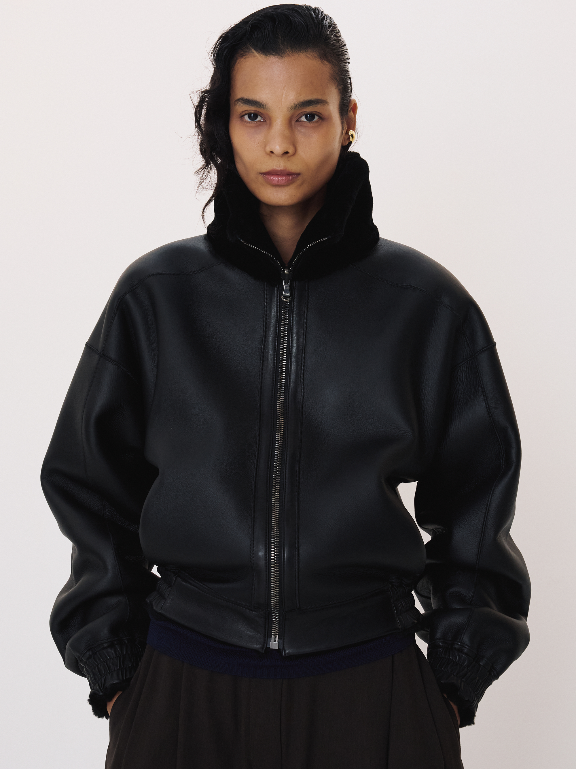 Reversible Fur Jumper (Black)