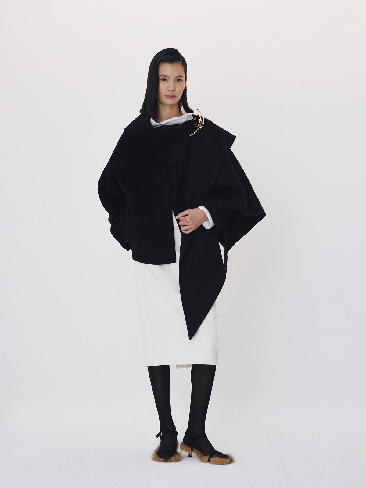 Handmade High Neck Muffler Set Top (Black)