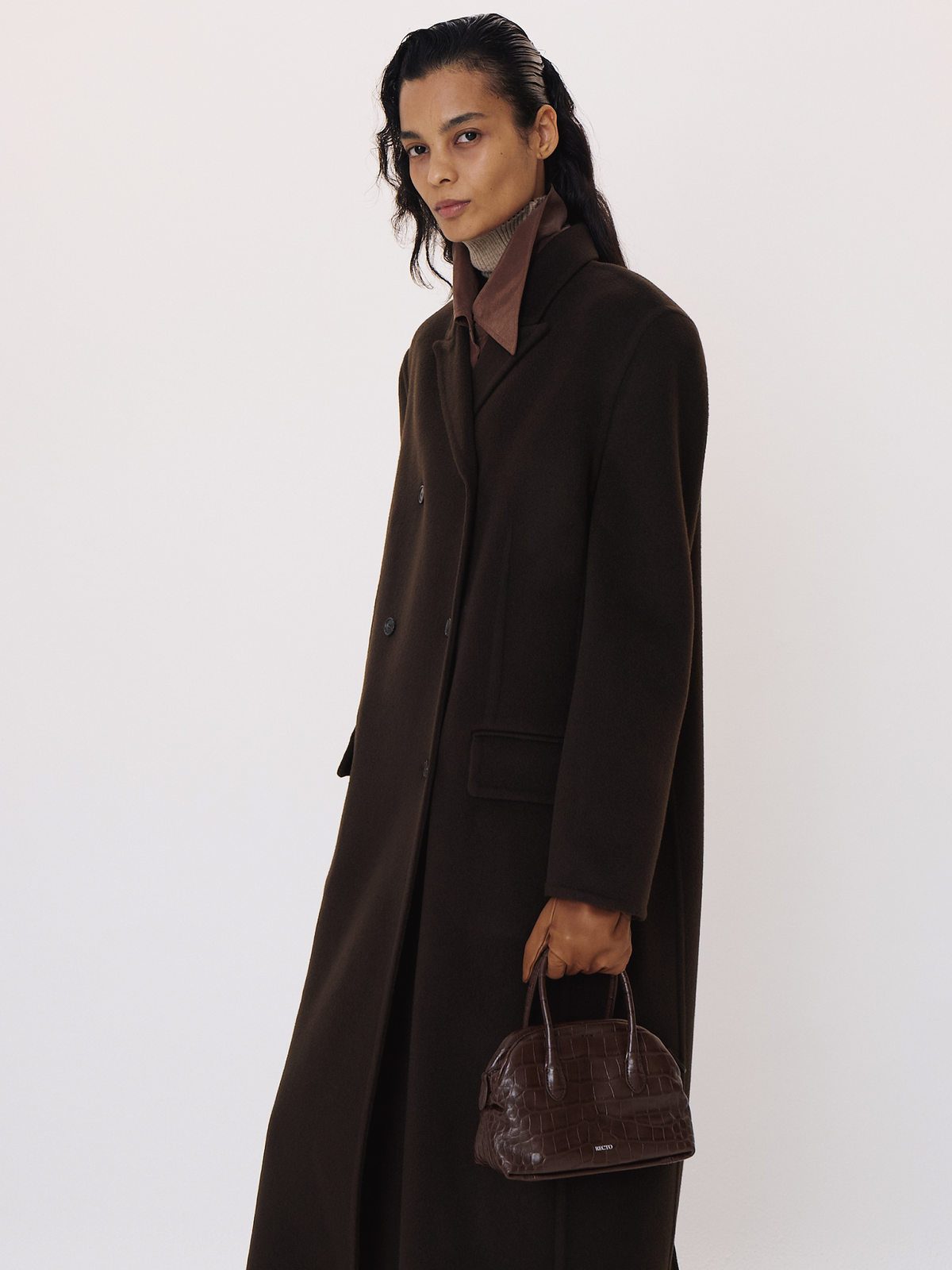 Double Breasted Handmade Coat (Dark Chocolate)