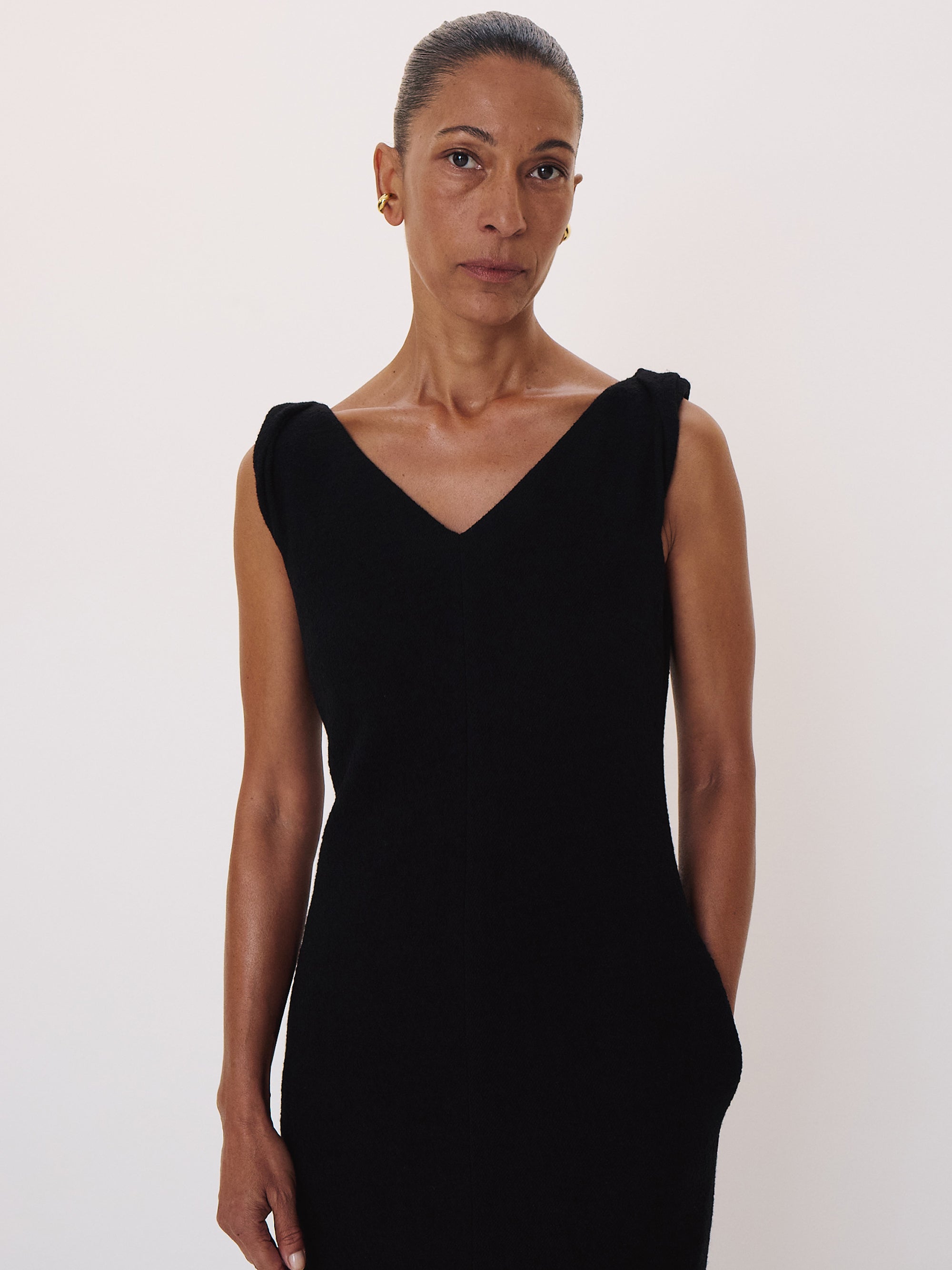 Twist Detail Dress (Black)
