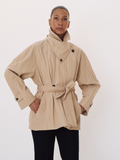 Raglan Sleeve Trench Jacket (Beige)