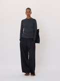 Fluid Satin Wide Pants (Black)