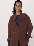Point Collar Fluid Shirt (Marron)