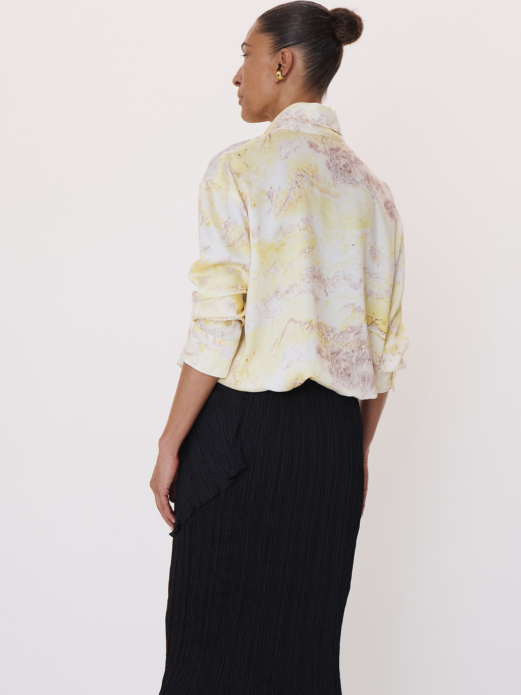 Marble Print Shirt (Lemon Yellow)
