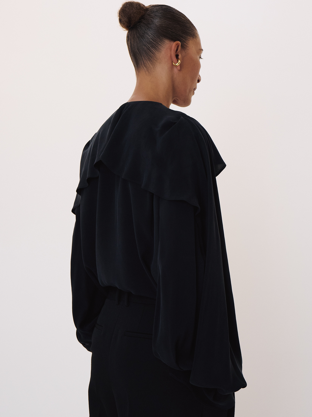 Ruffled Wing Blouse (Black)