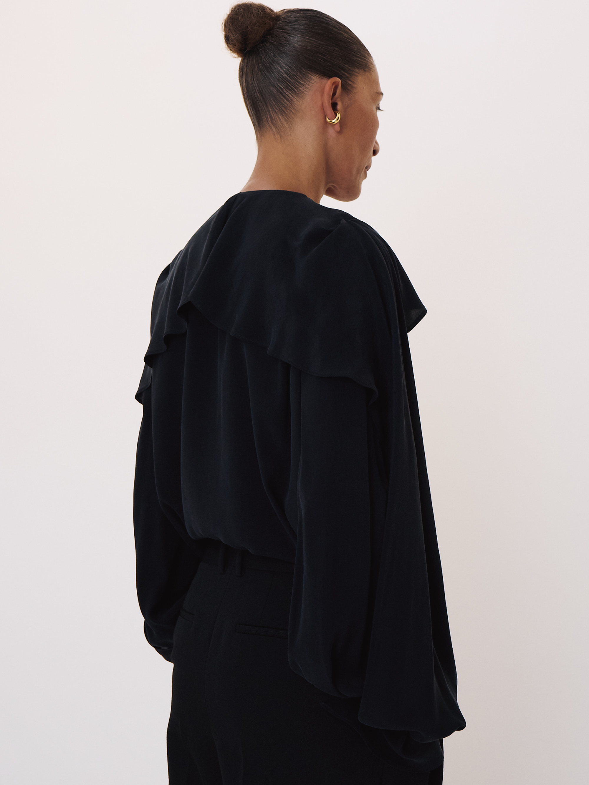 Ruffled Wing Blouse (Black)