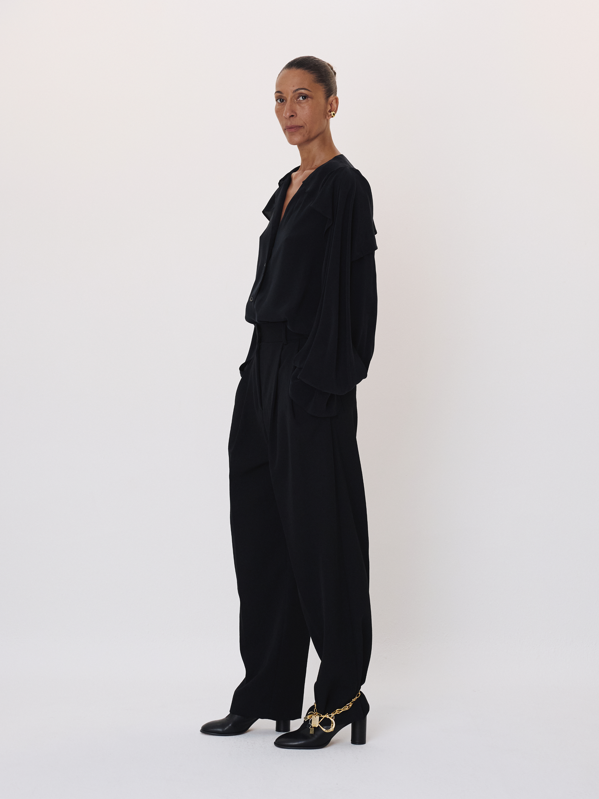Ruffled Wing Blouse (Black)