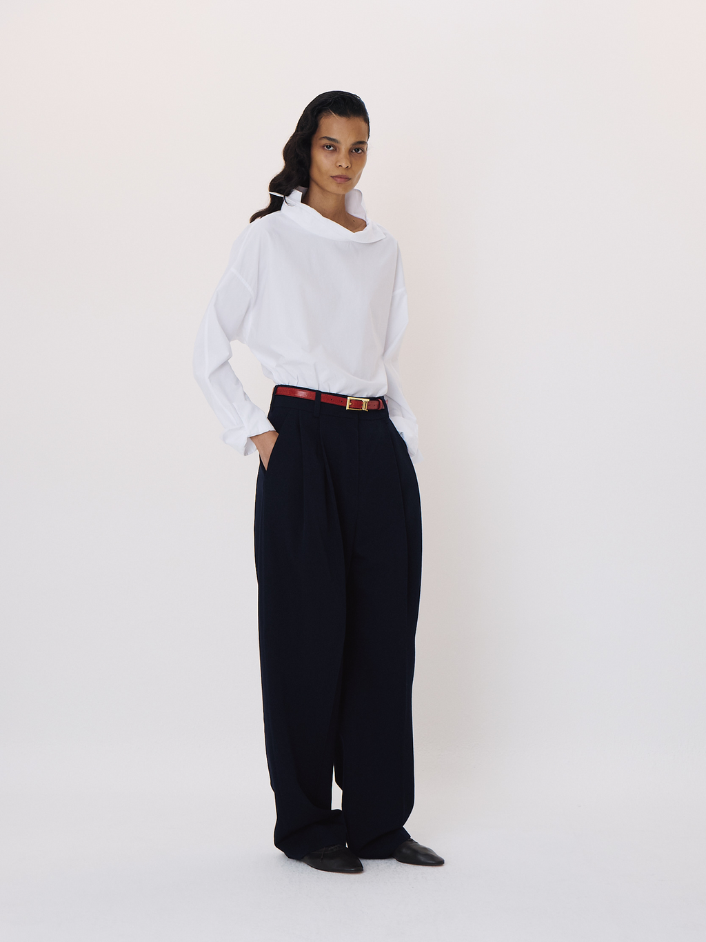 High Neck Cotton Top (White)