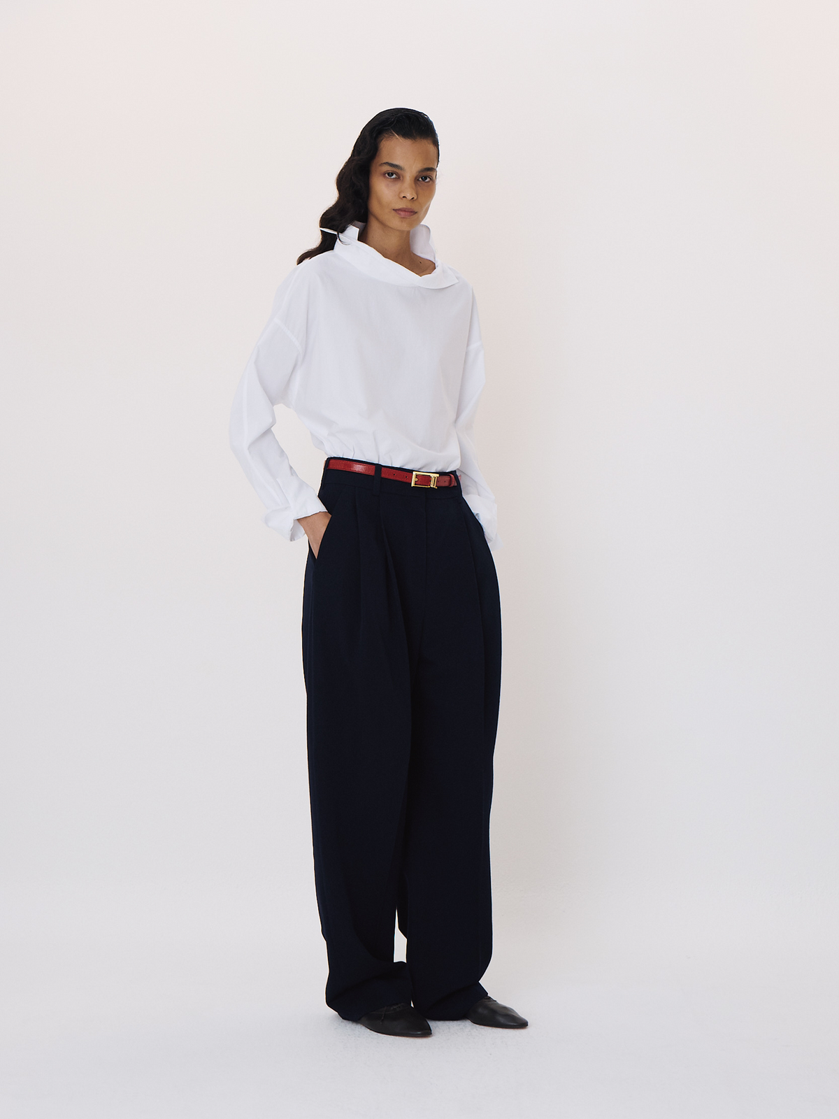 High Neck Cotton Top (White)