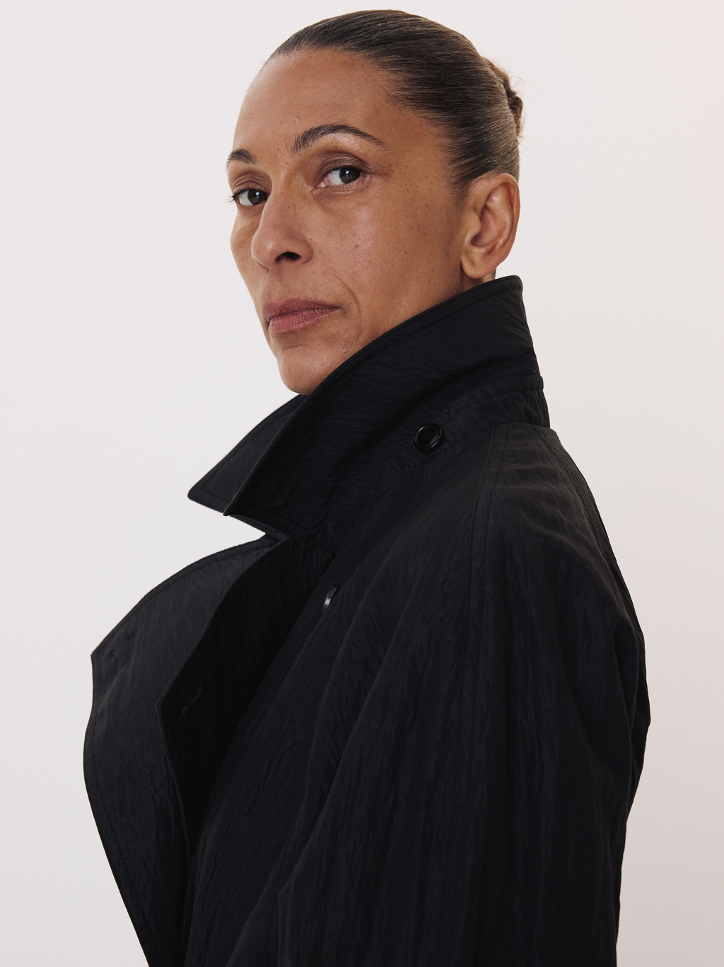 Raglan Sleeve Trench Jacket (Black)