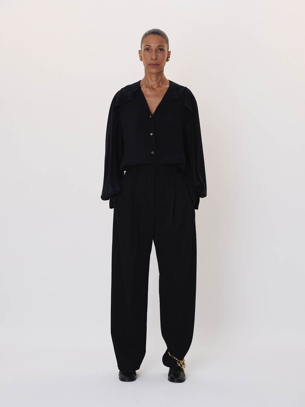 Ruffled Wing Blouse (Black)