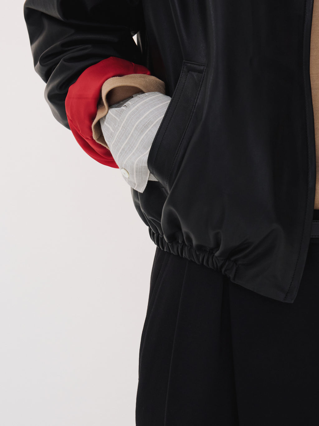 Signature Harrington Leather Jacket (Black)