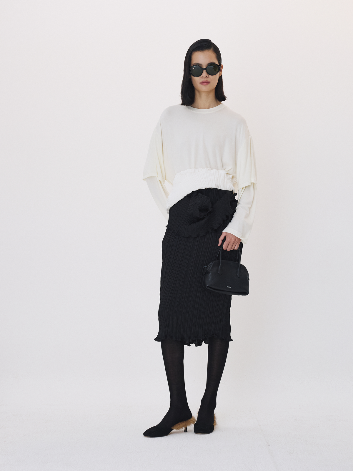 Layered Sleeve Top (Bean Ivory)