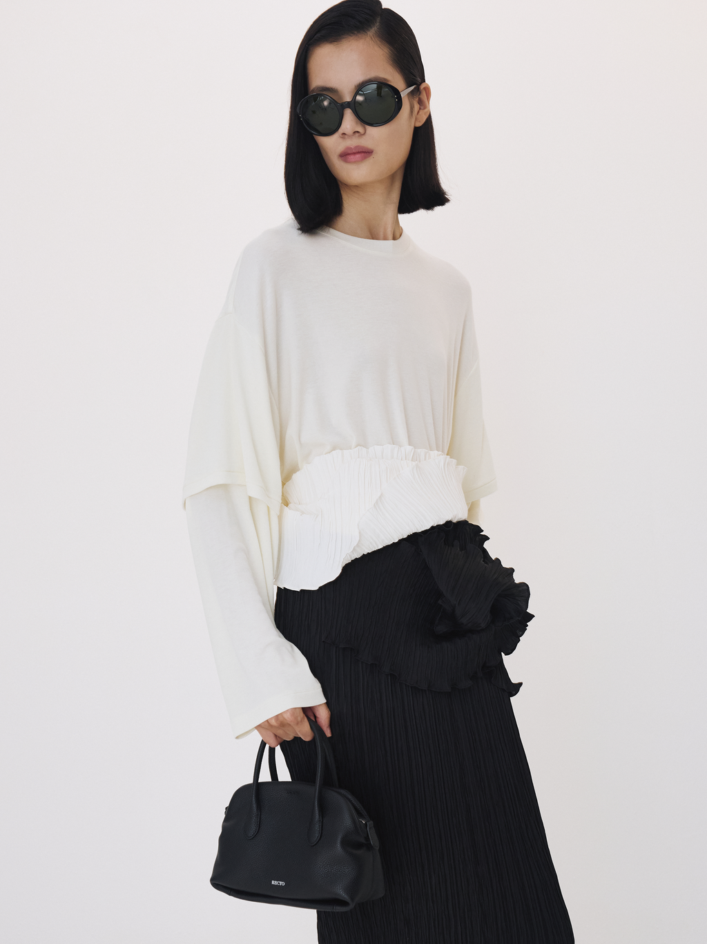 Layered Sleeve Top (Bean Ivory)