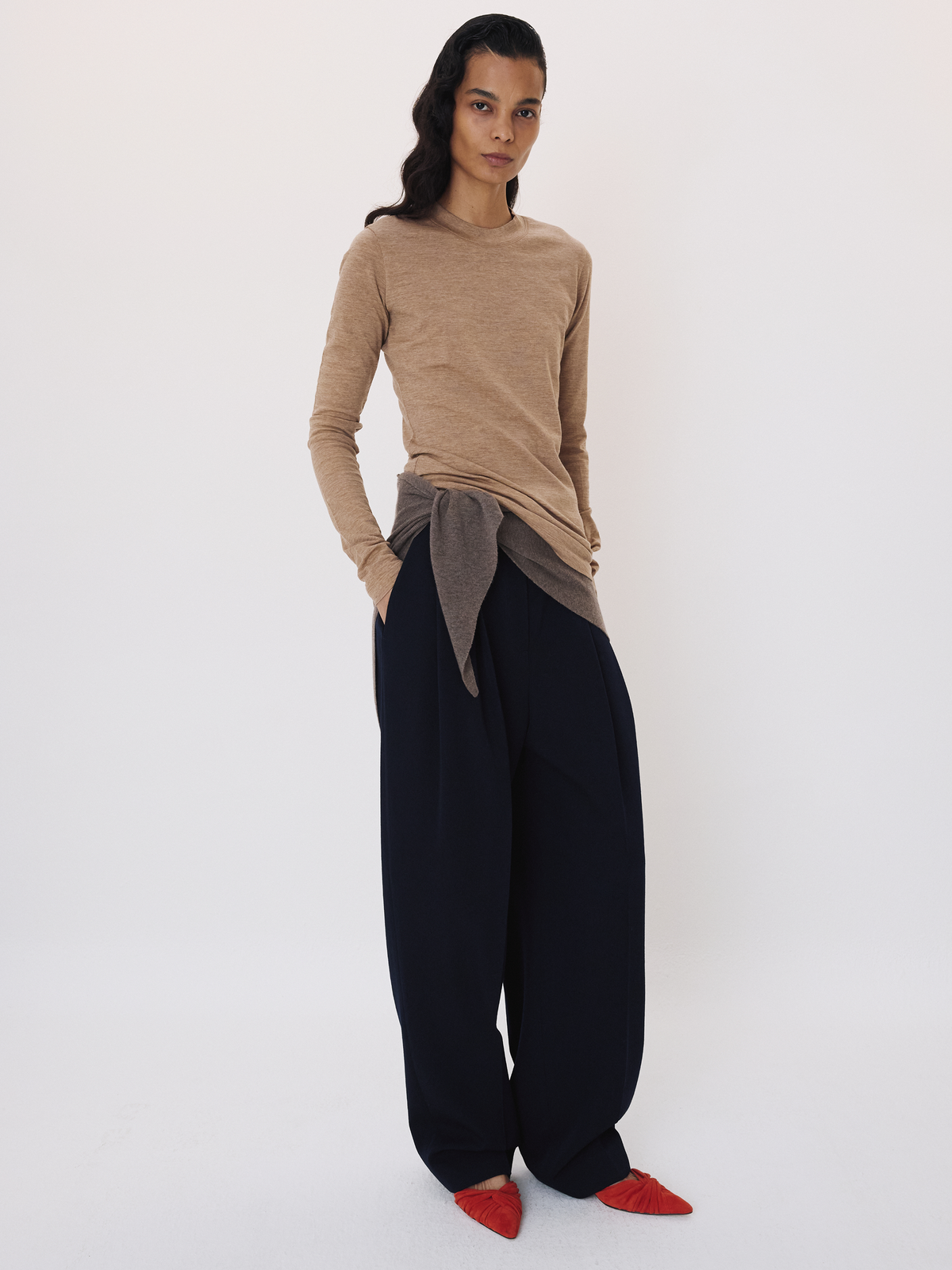Slim Fit Jersey Top (Sepia Beige)