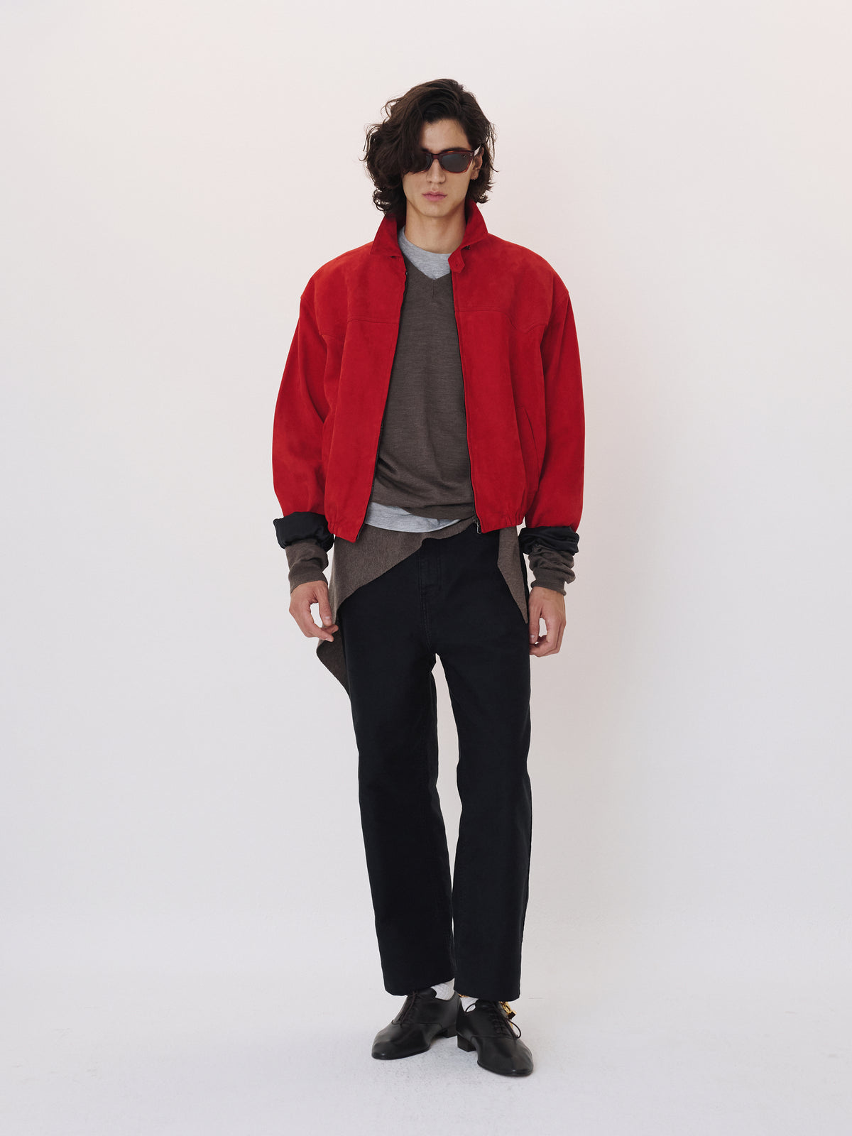Suede Harrington Jacket (Scarlet Red)