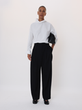 Tuck Detail Suit Pants (Black)