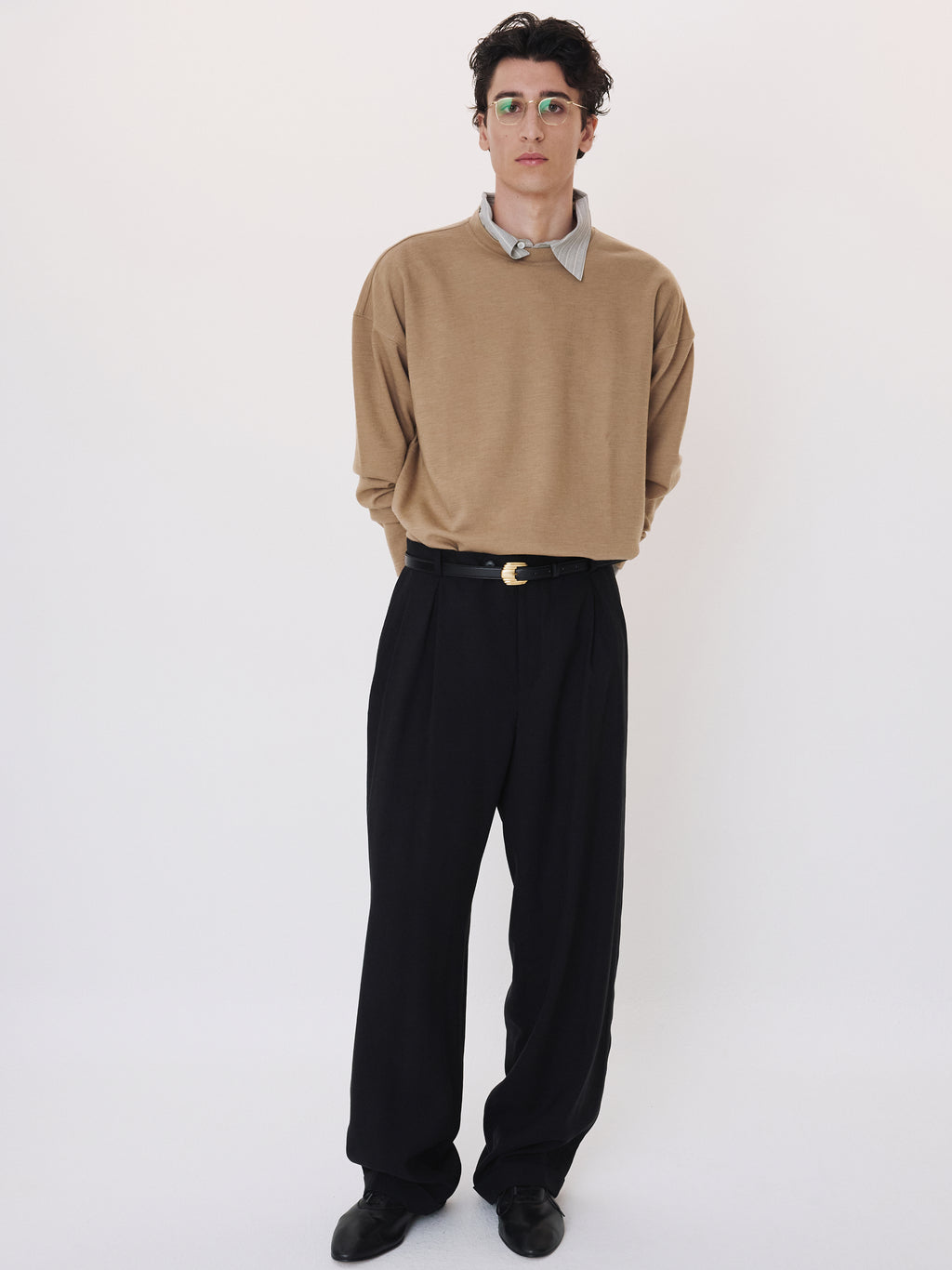 Wool Blend Oversized Top (Camel)