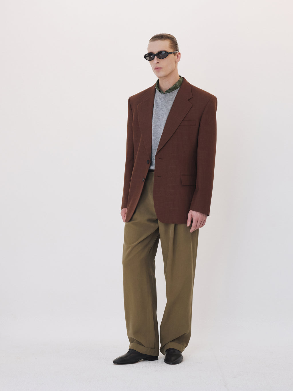 Vintage Check Tailored Jacket (Vintage Brown)