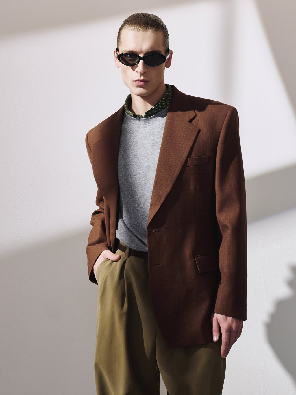 Vintage Check Tailored Jacket (Vintage Brown)