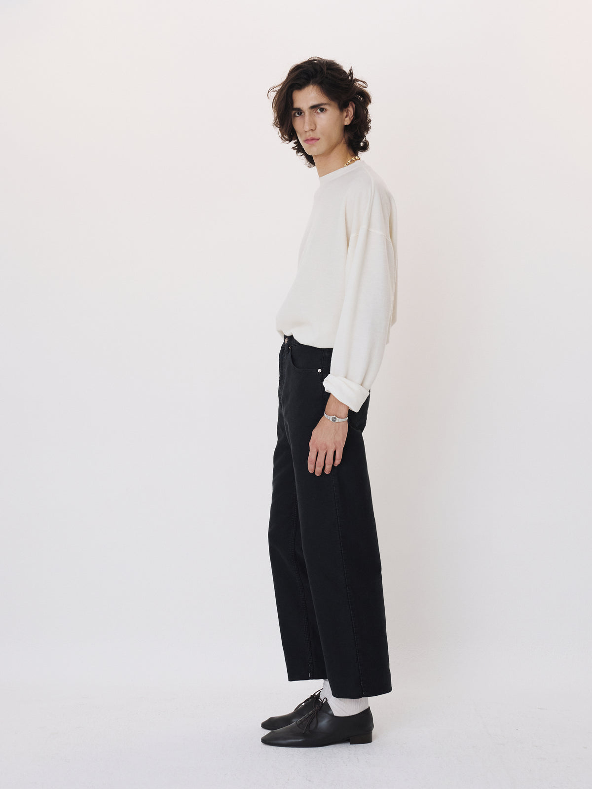 Washed Denim Pants (Black)