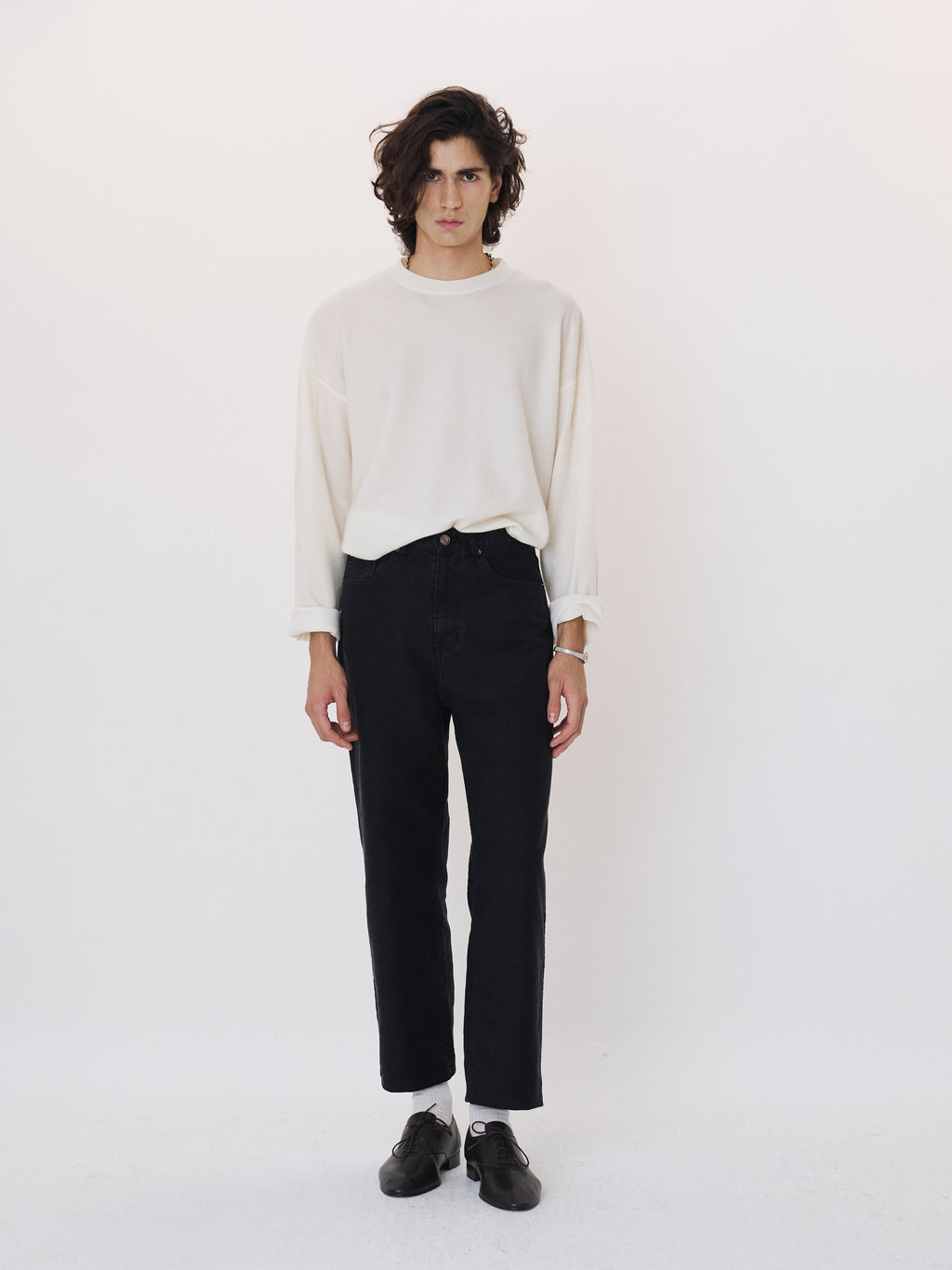 Washed Denim Pants (Black)