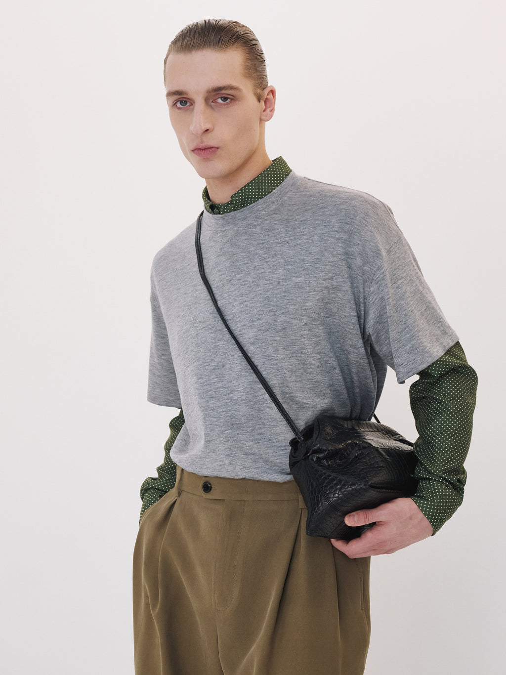 Wool Blend Oversized T-Shirt (Melange Grey)
