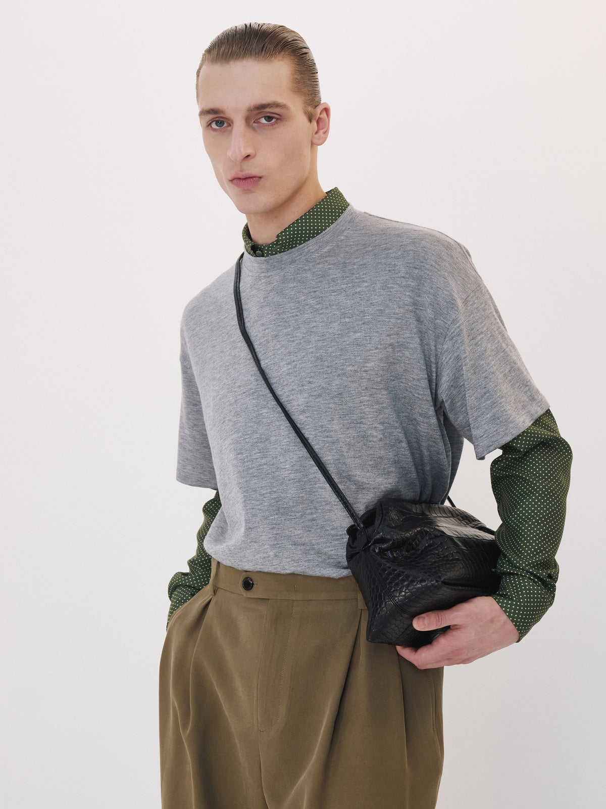 Wool Blend Oversized T-Shirt (Melange Grey)