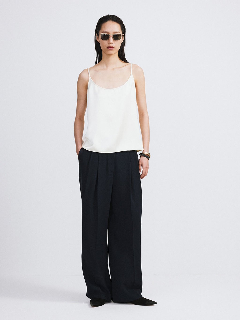 Back Drape Camisole Top (Lemon Yellow)