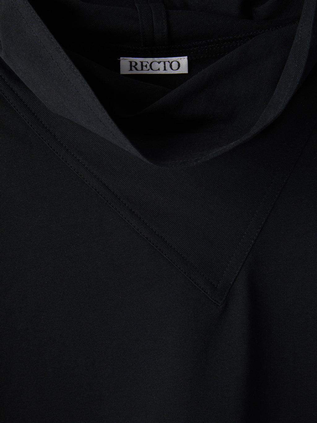 Scarf Neck Cotton Top (Charcoal Grey)