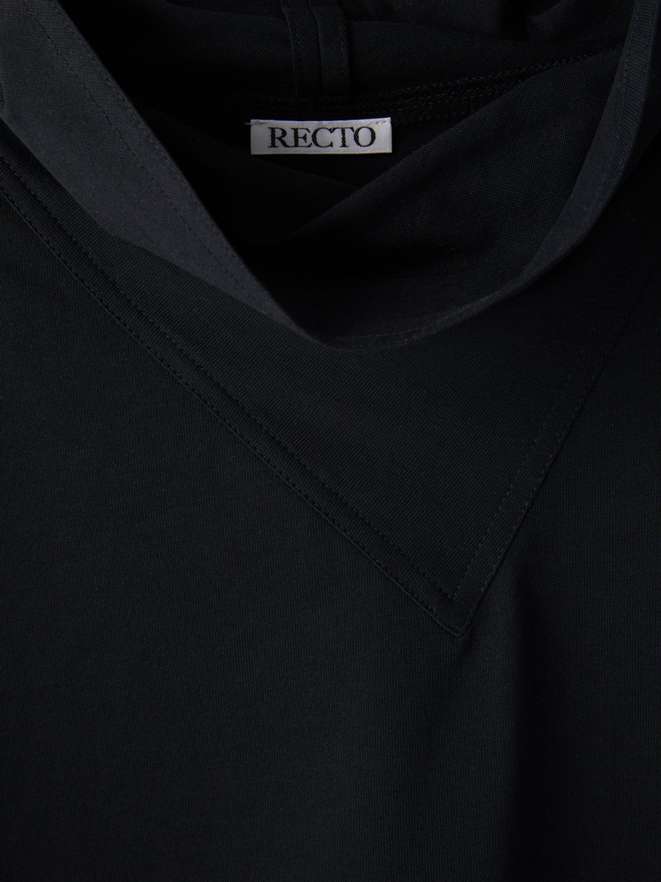 Scarf Neck Cotton Top (Charcoal Grey)