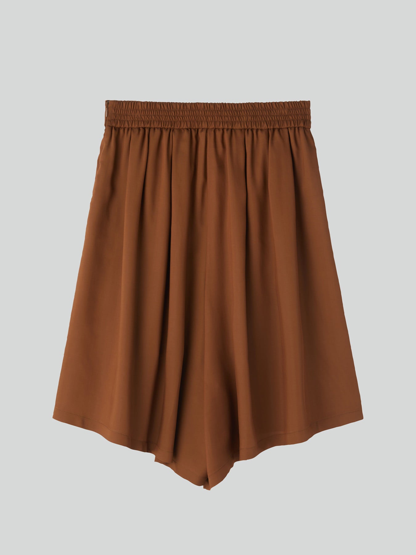 Banding Wide Culotte Pants (Red Brown)