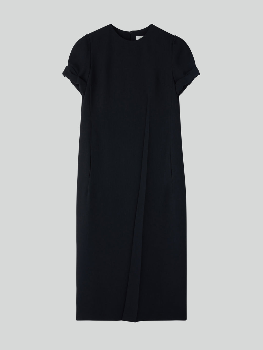 Turn-Up Sleeves Dress (Black)