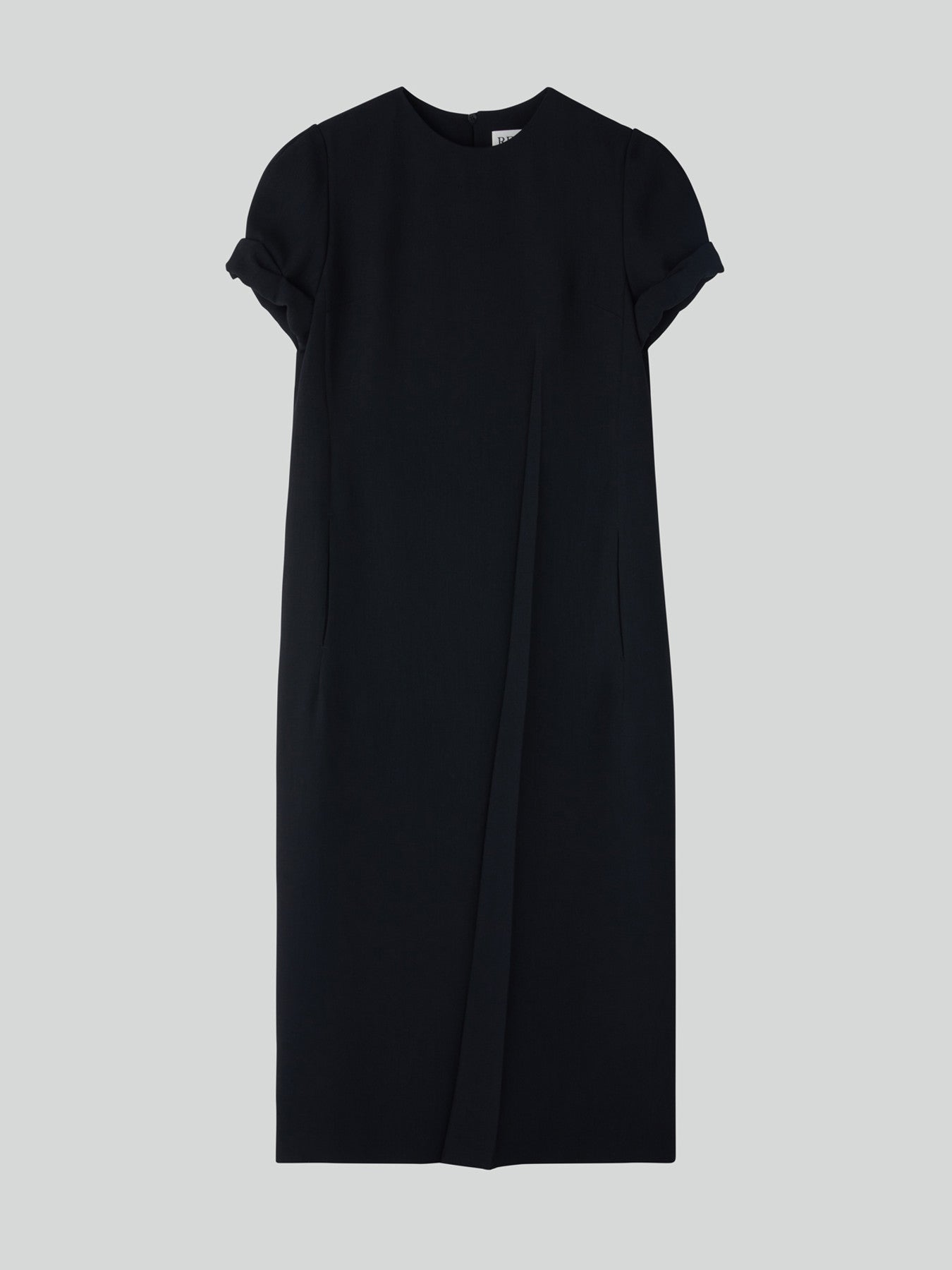 Turn-Up Sleeves Dress (Black)