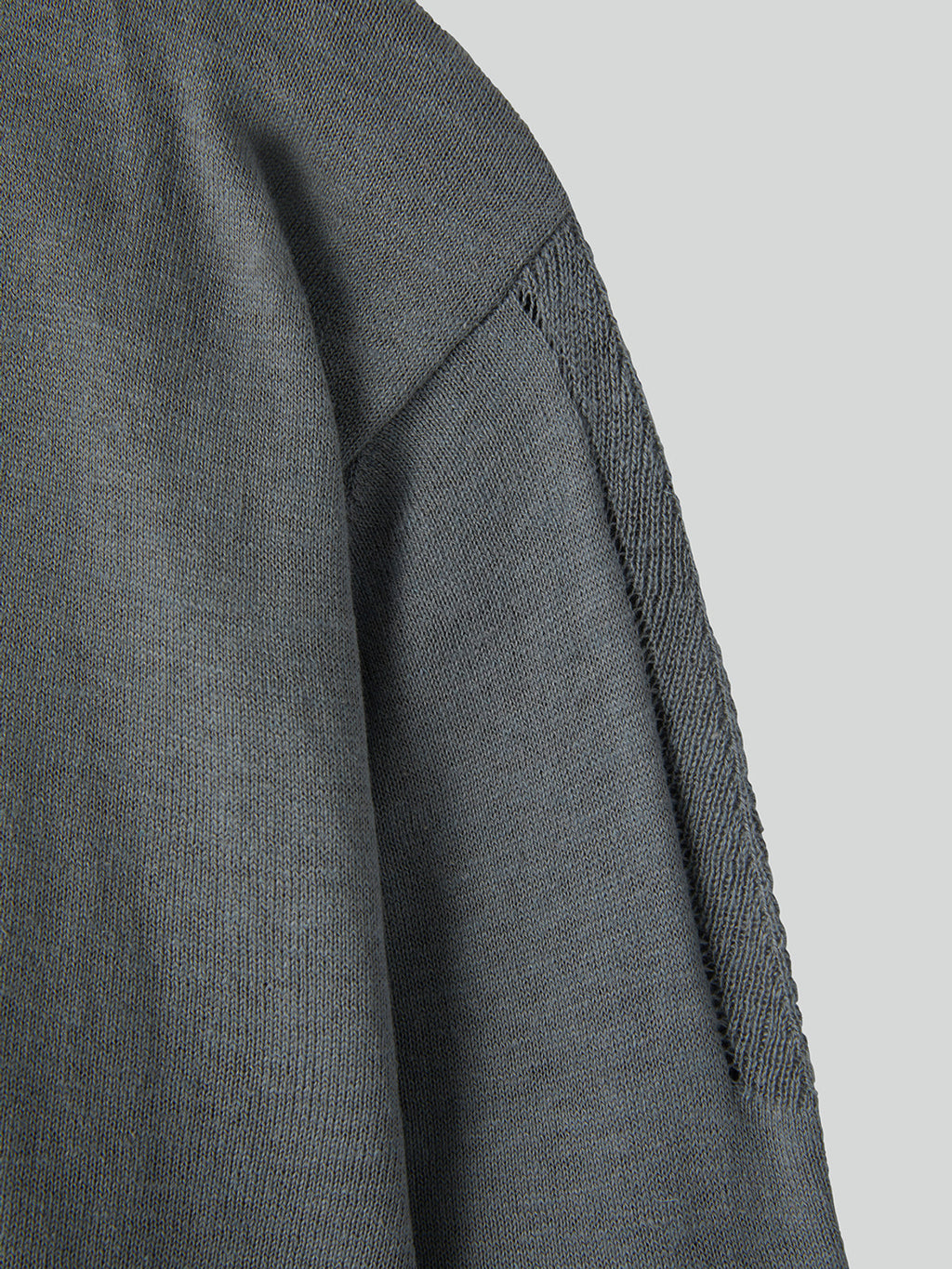 Silk-Linen Blend Layered Knit Top (Cool Grey)