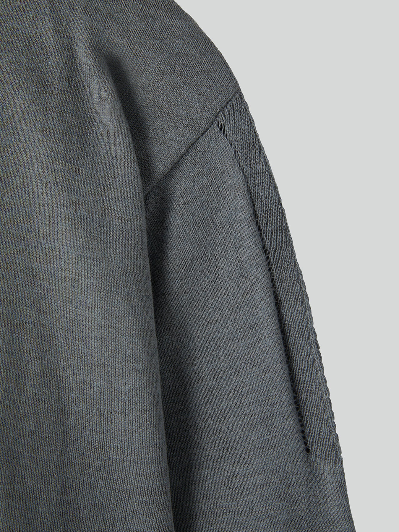Silk-Linen Blend Layered Knit Top (Cool Grey)