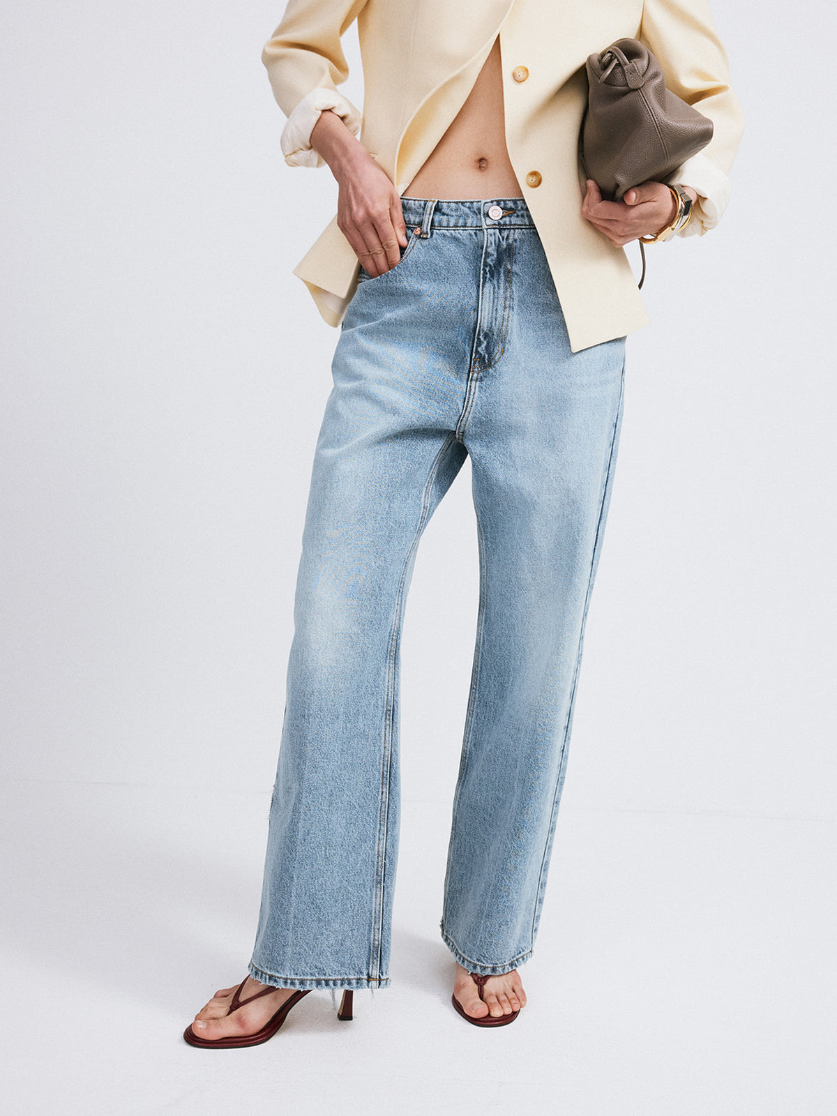 Loose Fit Washed Denim (Light Blue)