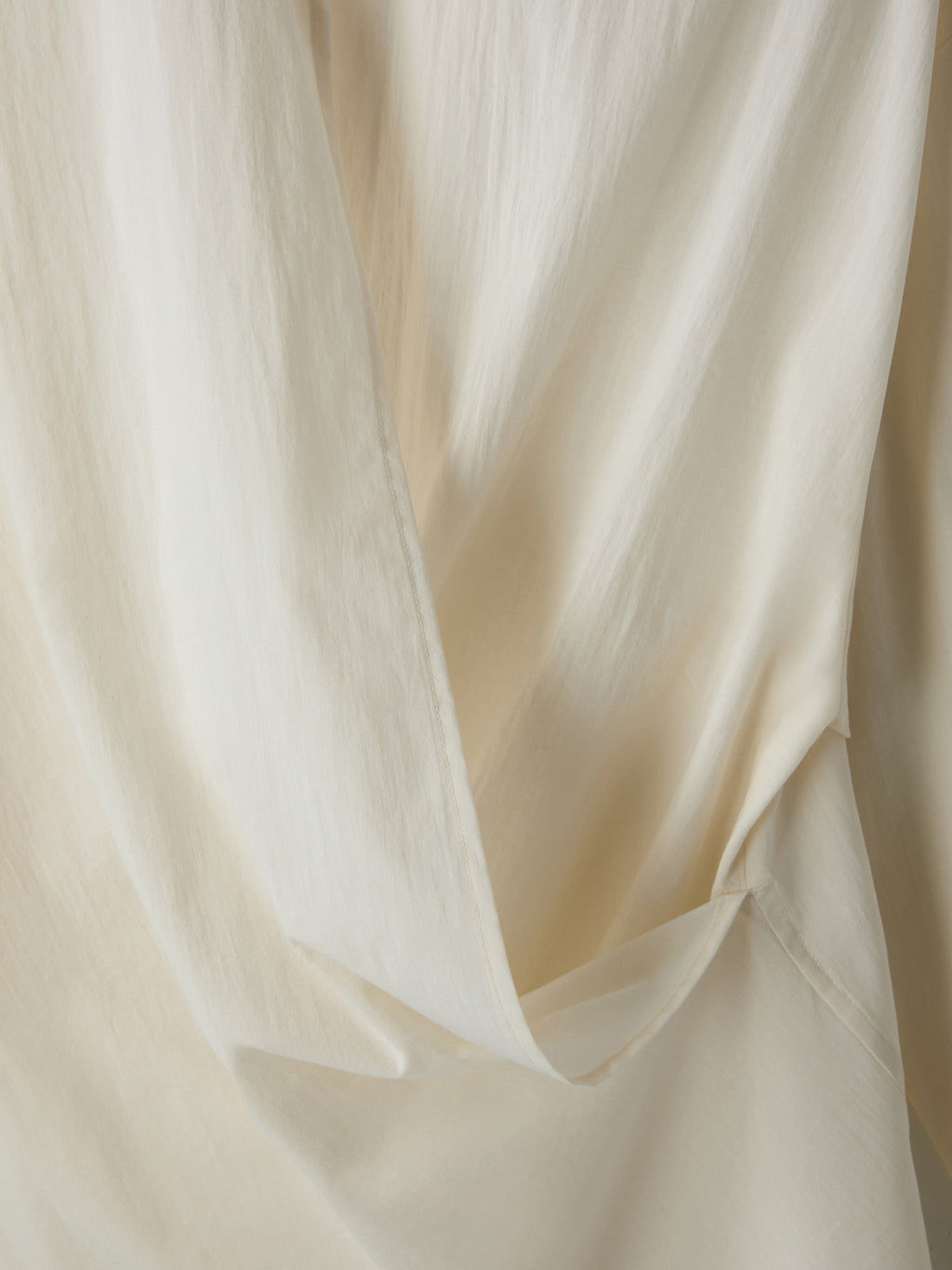 Open Back Draped Shirt (Bean Ivory)