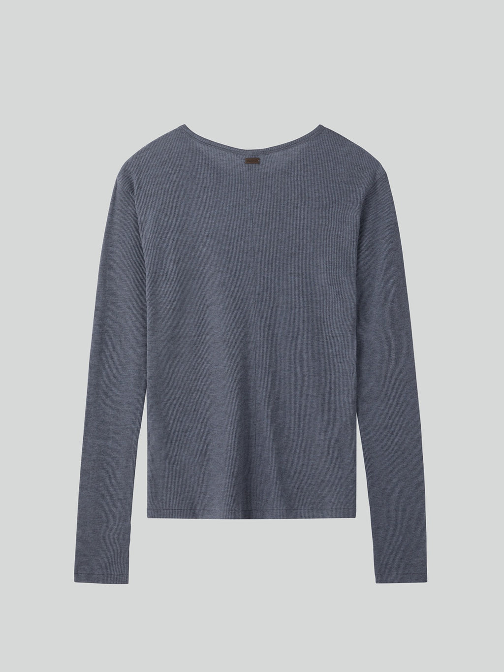 Cashmere Blend Long-Sleeve Top (Melange Grey)