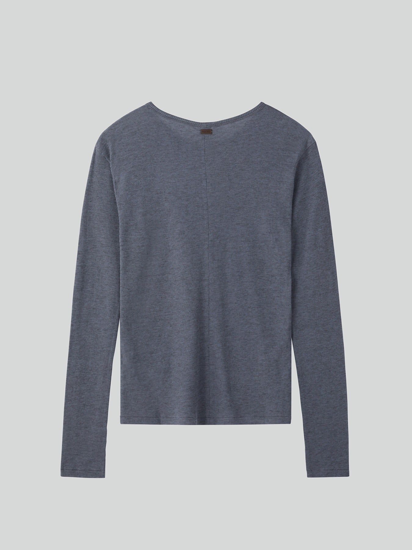Cashmere Blend Long-Sleeve Top (Melange Grey)