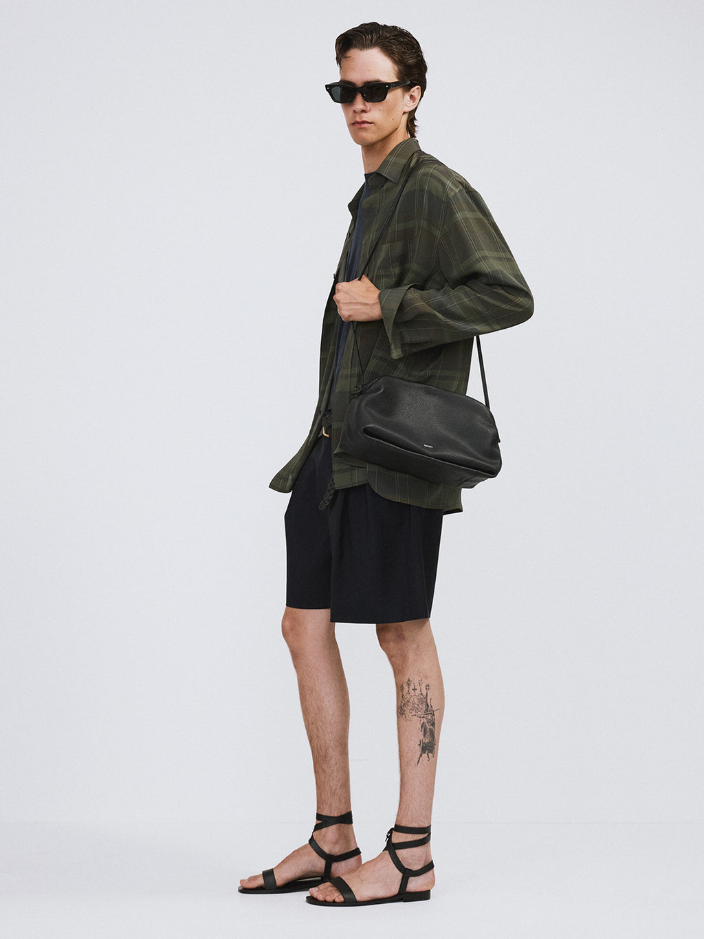 Jacob Viscose Check Shirt (Dark Green)