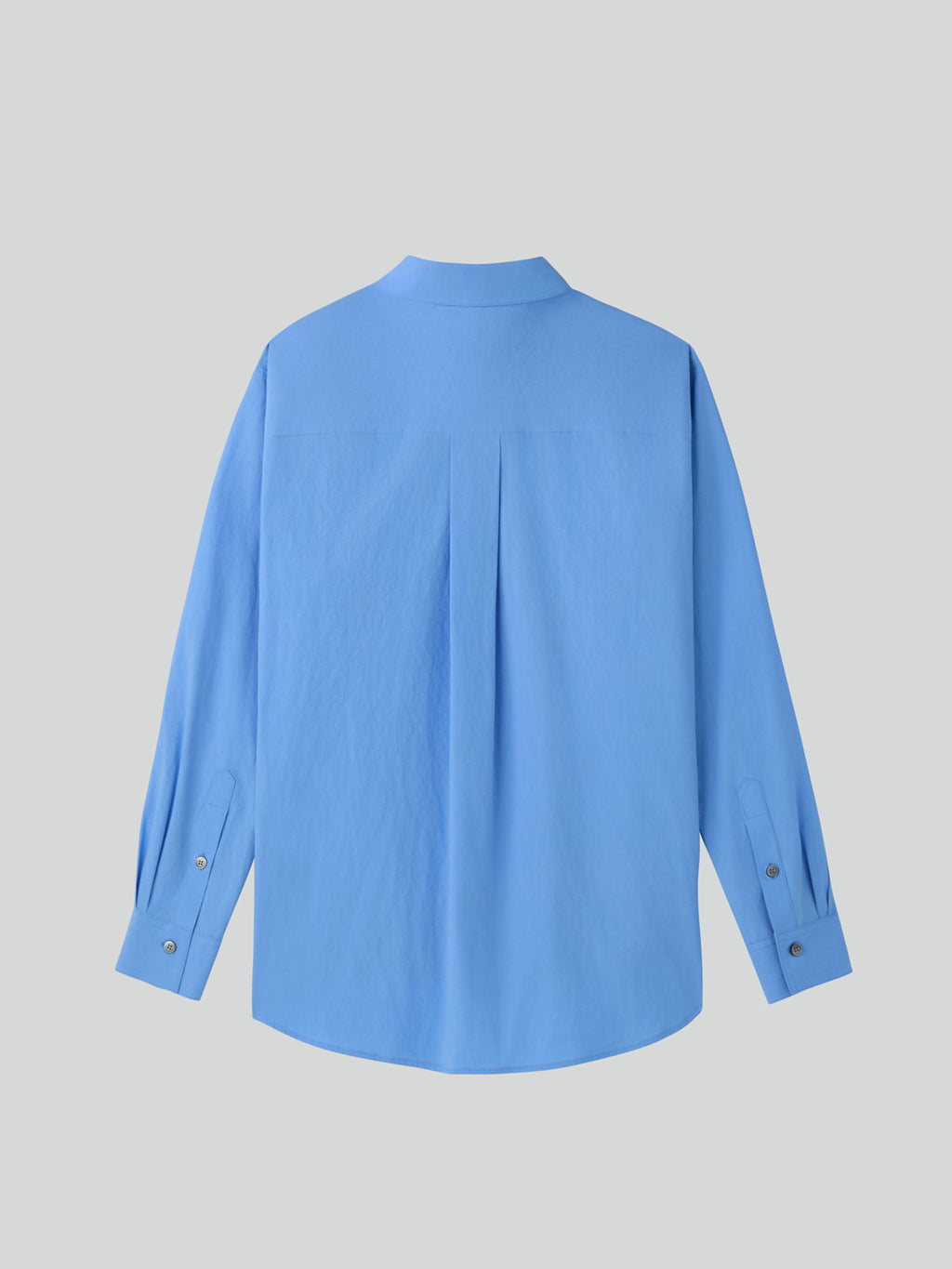 Detachable Scarf Cotton Shirt (Baby Blue)
